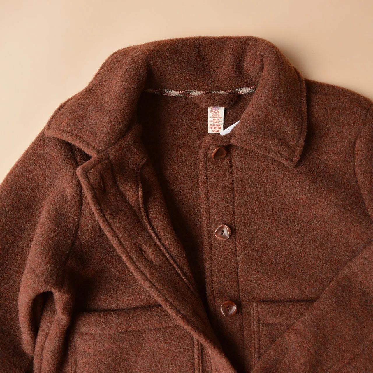 Women's Short Jacket - 100% Organic Wool Fleece - Cinnamon (M) *Last One!