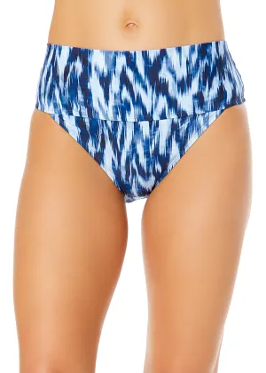 Women's Tie Dye Ikat Soft Band High Waist Swim Bottom