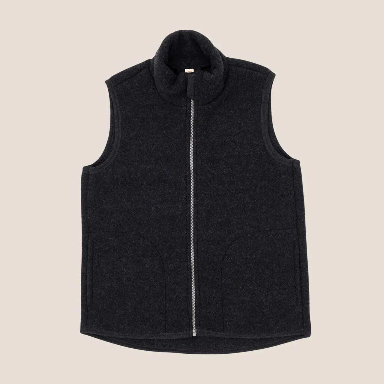 Women's Zip Vest - 100% Organic Wool Fleece - Black (XS-L) *Returning 2025